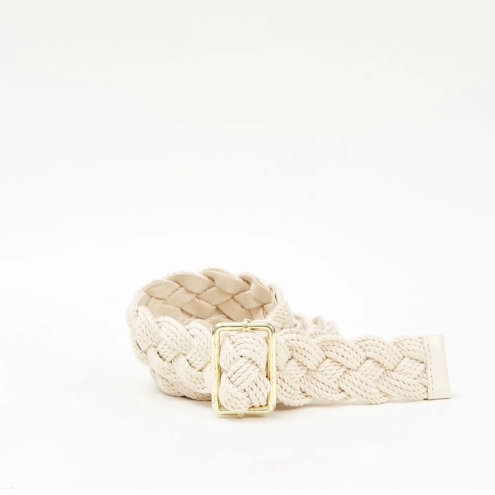 Clare V Braided Rope Belt Cream